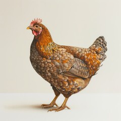 chicken sebright realistic image on a light background

