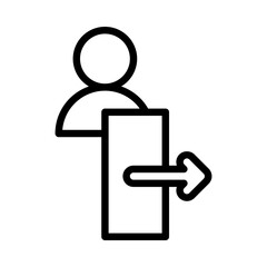 logout icon or logo illustration outline black style