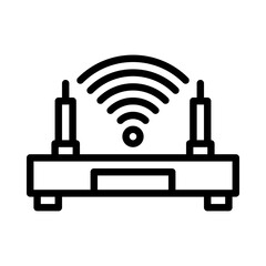 Obraz premium wifi icon or logo illustration outline black style