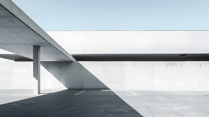 Obraz premium Sleek and Serene Minimalist Architectural Showcase in Tranquil Urban Setting