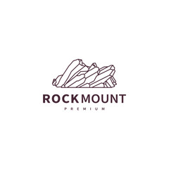 geometric rock mountain landscape logo design illustration