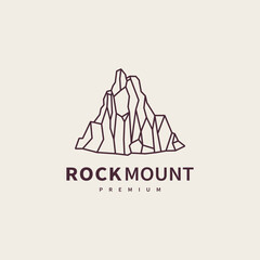 geometric rock mountain landscape logo design illustration 3