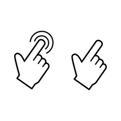 Hand click icon set. pointer icon vector. hand cursor icon vector
