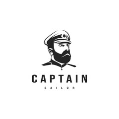 vintage ship captain icon logo design illustration 3