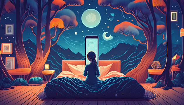Seeing the cellphone screen on at night causes difficulty sleeping or insomnia