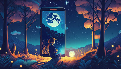 Seeing the cellphone screen on at night causes difficulty sleeping or insomnia