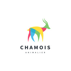 colorful chamois vector logo design illustration