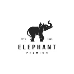 elephant vintage logo design illustration