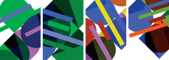 Naklejka premium Geometric composition abstract background poster set for wallpaper, business card, cover, poster, banner, brochure, header, website