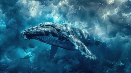 Balena whales are the best at swimming in the sea.