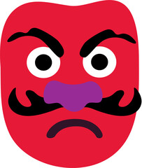 Scary red devil face emoji