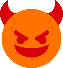 Scary smiling devil face emoji
