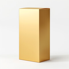 luxury gold box mock up standing on white background