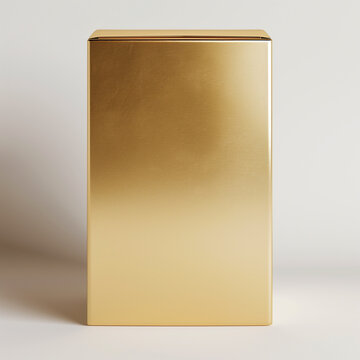 luxury gold box mock up standing on white background
