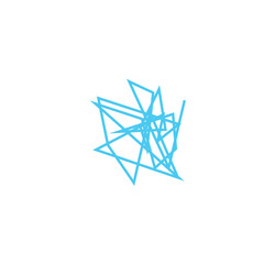An isolated abstract scribble line shape design element.
