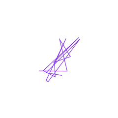 An isolated abstract scribble line shape design element.