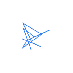 An isolated abstract scribble line shape design element.