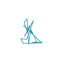 An isolated abstract scribble line shape design element.