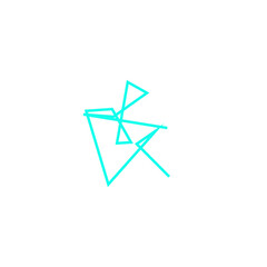 An isolated abstract scribble line shape design element.