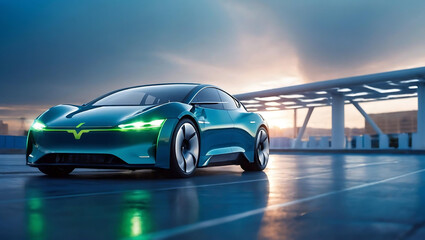 Obraz premium EV car high technology