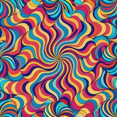 Obraz premium Seamless pattern of psychedelic waves and ripples, evoking the feeling of being transported to a far-out dimension, Generative AI
