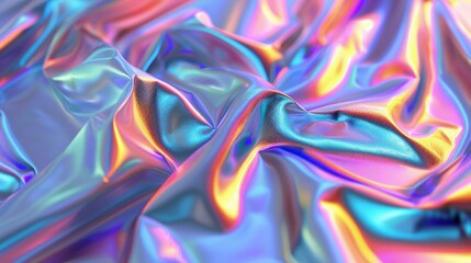 Fototapeta premium Iridescent Holographic Silk Texture Background
