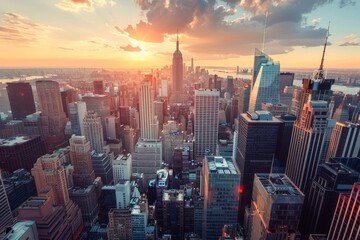 Image of Skyscrapers skyline in city business district, downtown