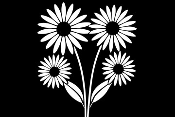 daisies flower vector silhouette illustration