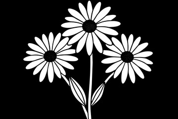 daisies flower vector silhouette illustration