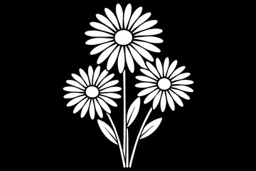 daisies flower vector silhouette illustration