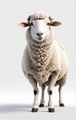 Fototapeta premium sheep isolated on a white background livestock domestic farm animal