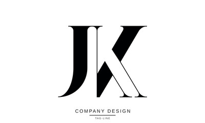 JK, KJ Abstract Letters Logo Monogram Vector Design Font Icon Initials