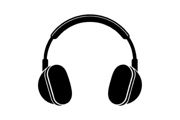 headphones  vector silhouette illustration