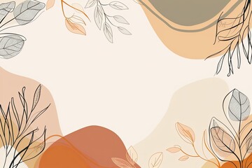 inimalistic design showcasing vine line drawings - lush foliage theme.