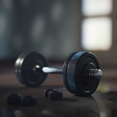 A black and silver dumbbell with the numbers 0 on it