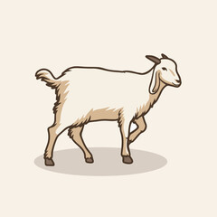Fototapeta premium Eid Al Adha Mubarak Goat Hand Drawing Vector Illustration