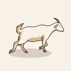 Eid Al Adha Mubarak Goat Hand Drawing Vector Illustration
