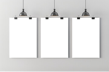 Billboard mockup hanging in modern office space