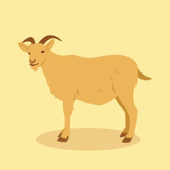 Eid Al Adha Mubarak Goat Hand Drawing Vector Illustration