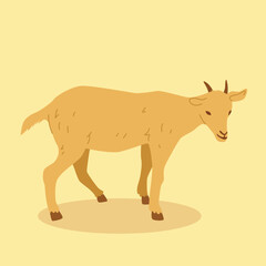 Eid Al Adha Mubarak Goat Hand Drawing Vector Illustration
