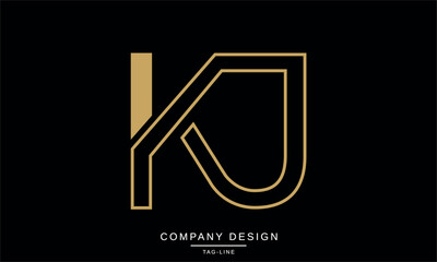 KJ, JK Abstract Letters Logo Monogram Design Vector Font Icon Design