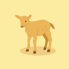 Eid Al Adha Mubarak Goat Hand Drawing Vector Illustration