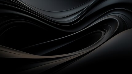Fototapeta premium Elegant Abstract Flowing Curves Background in Black and Gray, creating a sleek and modern design