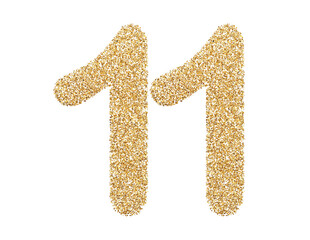 Gold glitter number 11