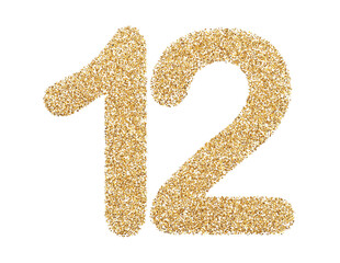 Gold glitter number 12