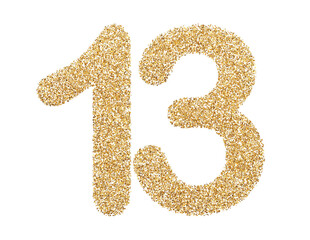 Gold glitter number 13