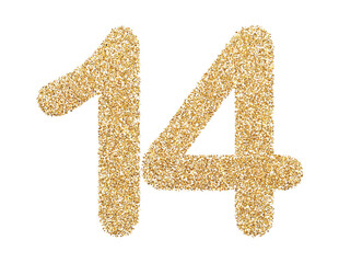 Gold glitter number 14
