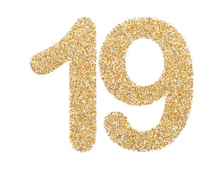 Gold glitter number 19