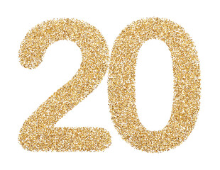 Gold glitter number 20