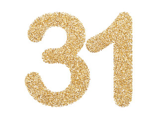 Gold glitter number 31